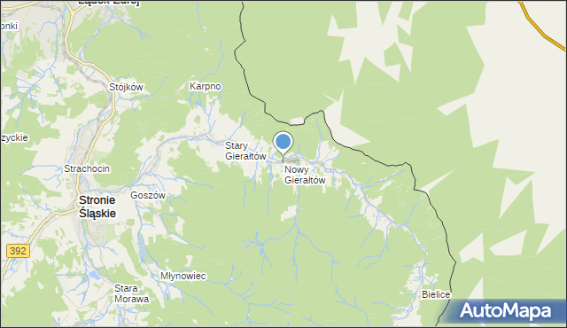 mapa Nowy Gierałtów, Nowy Gierałtów na mapie Targeo